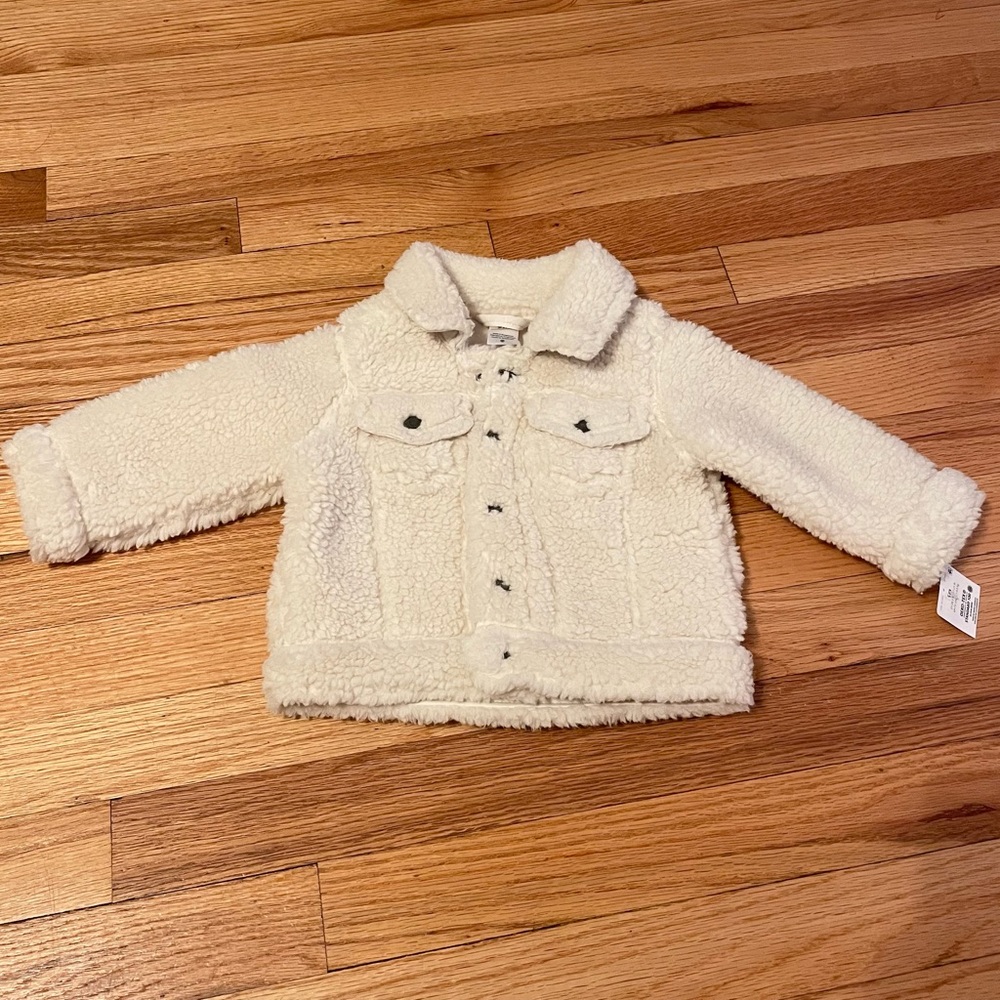 Carters cream fuzzy jacket